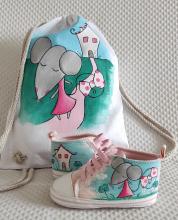 Conjunto Mochila y Zapatillas ratoncita