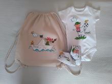 Conjunto Body, bolsa y patucos Gael